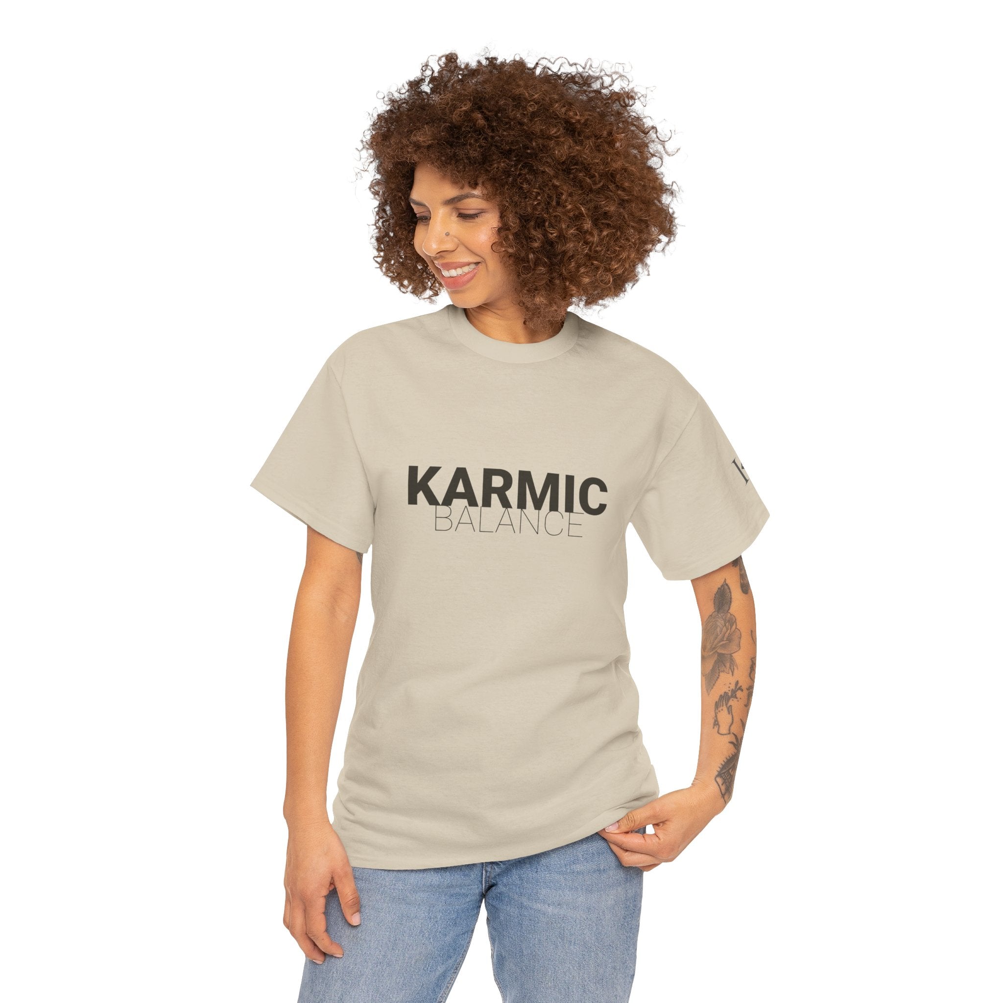 KARMIC Balance Tee — Minimalist Spiritual Graphic T-Shirt