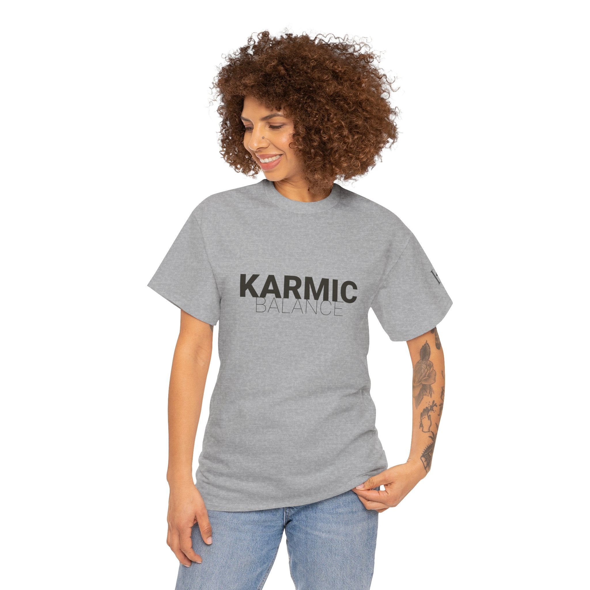 KARMIC Balance Tee — Minimalist Spiritual Graphic T-Shirt