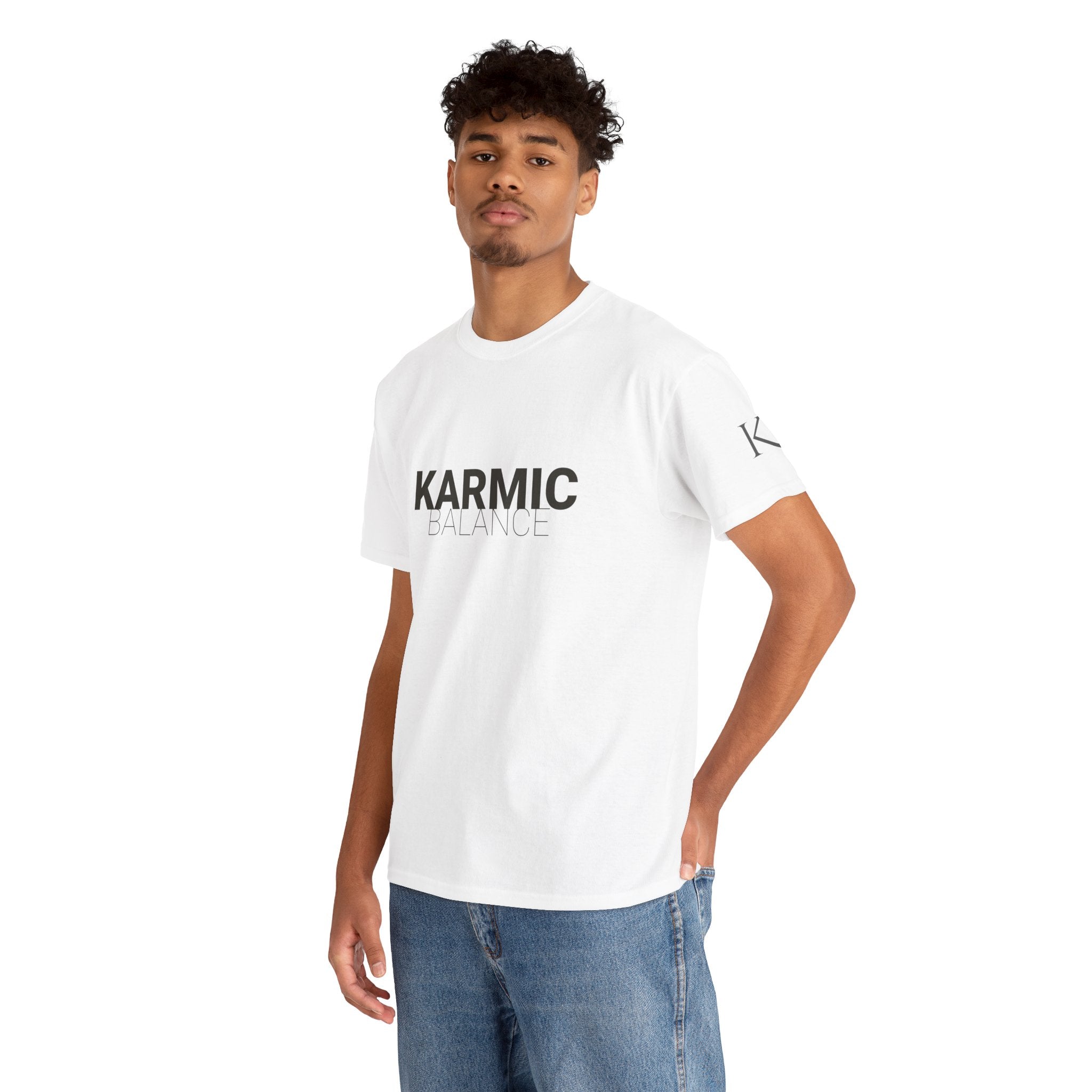 KARMIC Balance Tee — Minimalist Spiritual Graphic T-Shirt