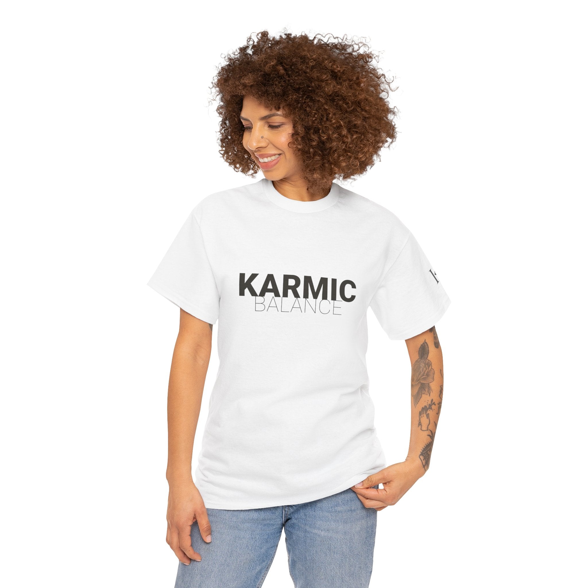 KARMIC Balance Tee — Minimalist Spiritual Graphic T-Shirt