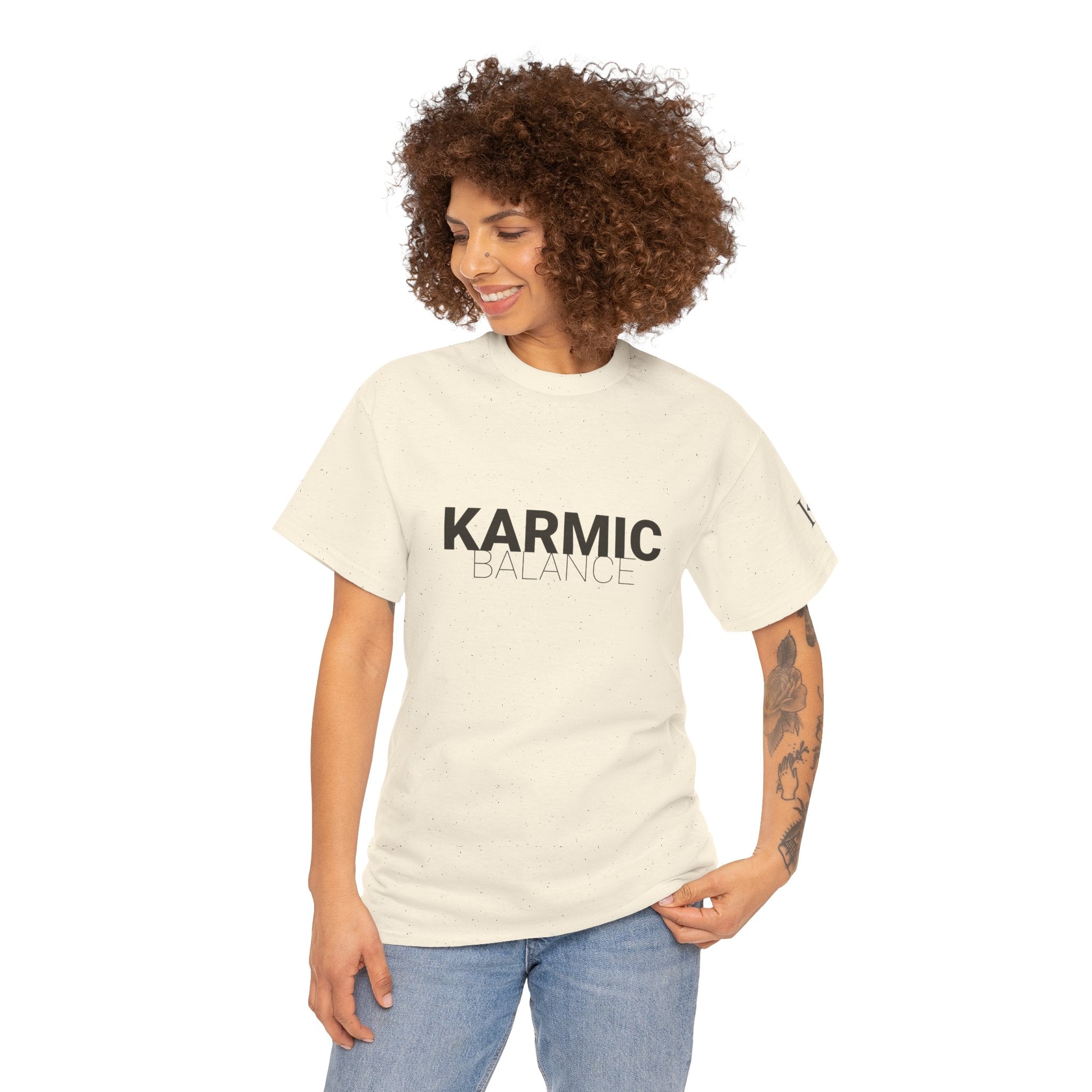 KARMIC Balance Tee — Minimalist Spiritual Graphic T-Shirt