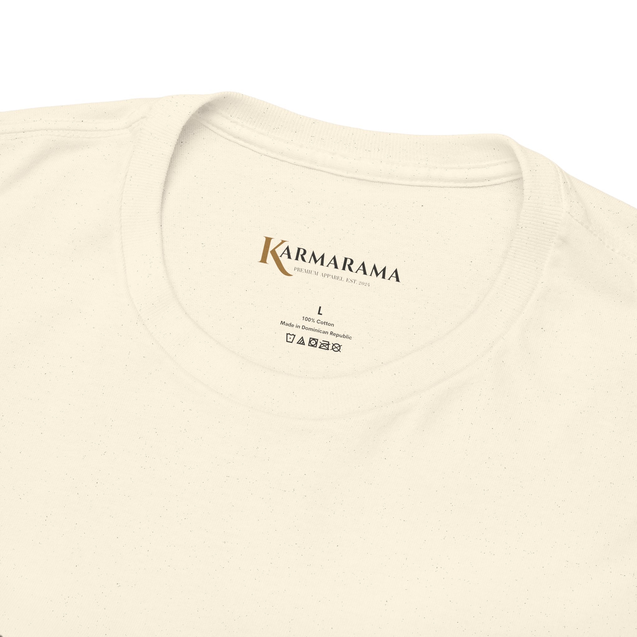 Karma quote "NOTHING IS RANDONM" unisex t-shirt by KARMARAMA. Available in 11 colors and 8 sizes. Premium organic cotton, ethically made. Trust the universe. Nothing is random."