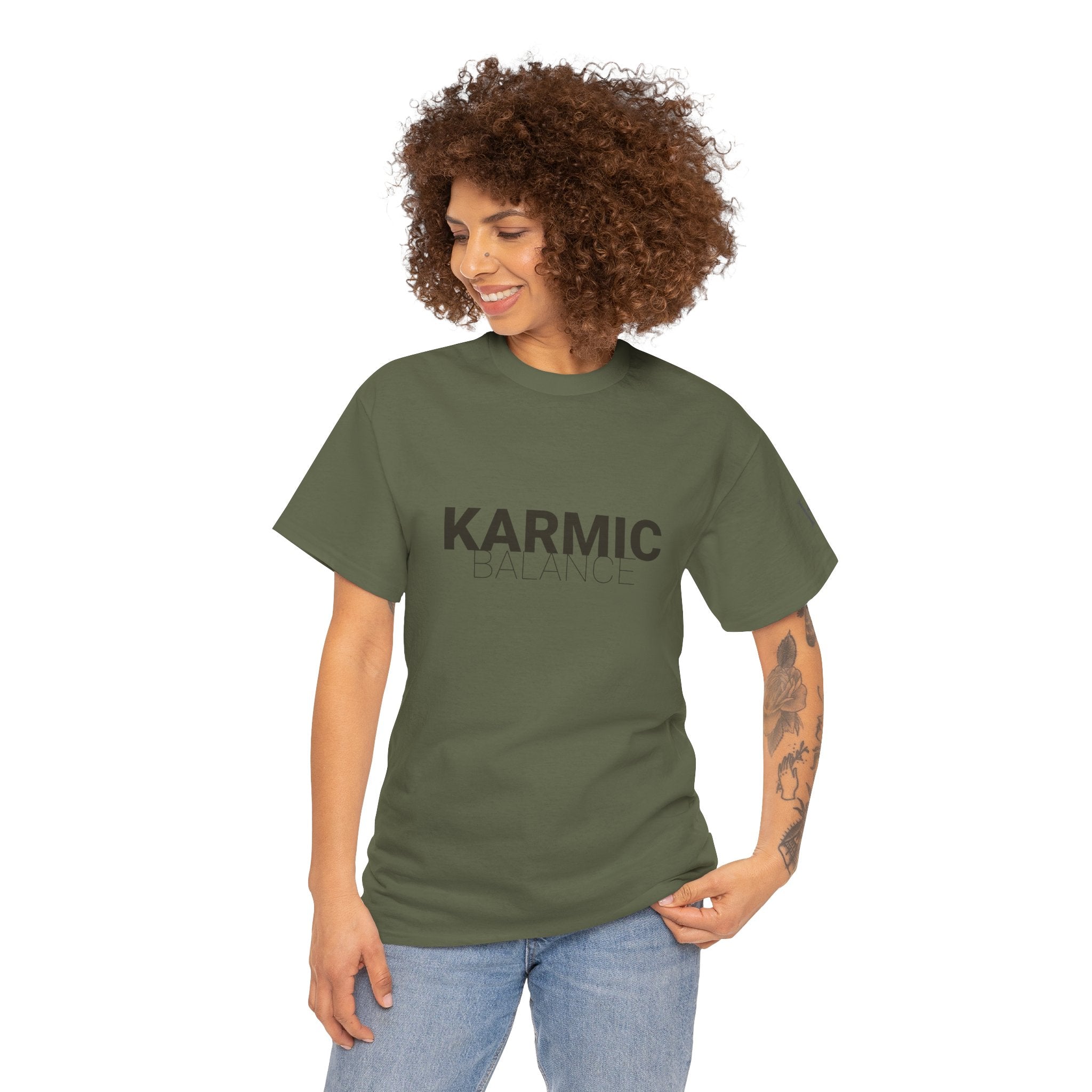 KARMIC Balance Tee — Minimalist Spiritual Graphic T-Shirt