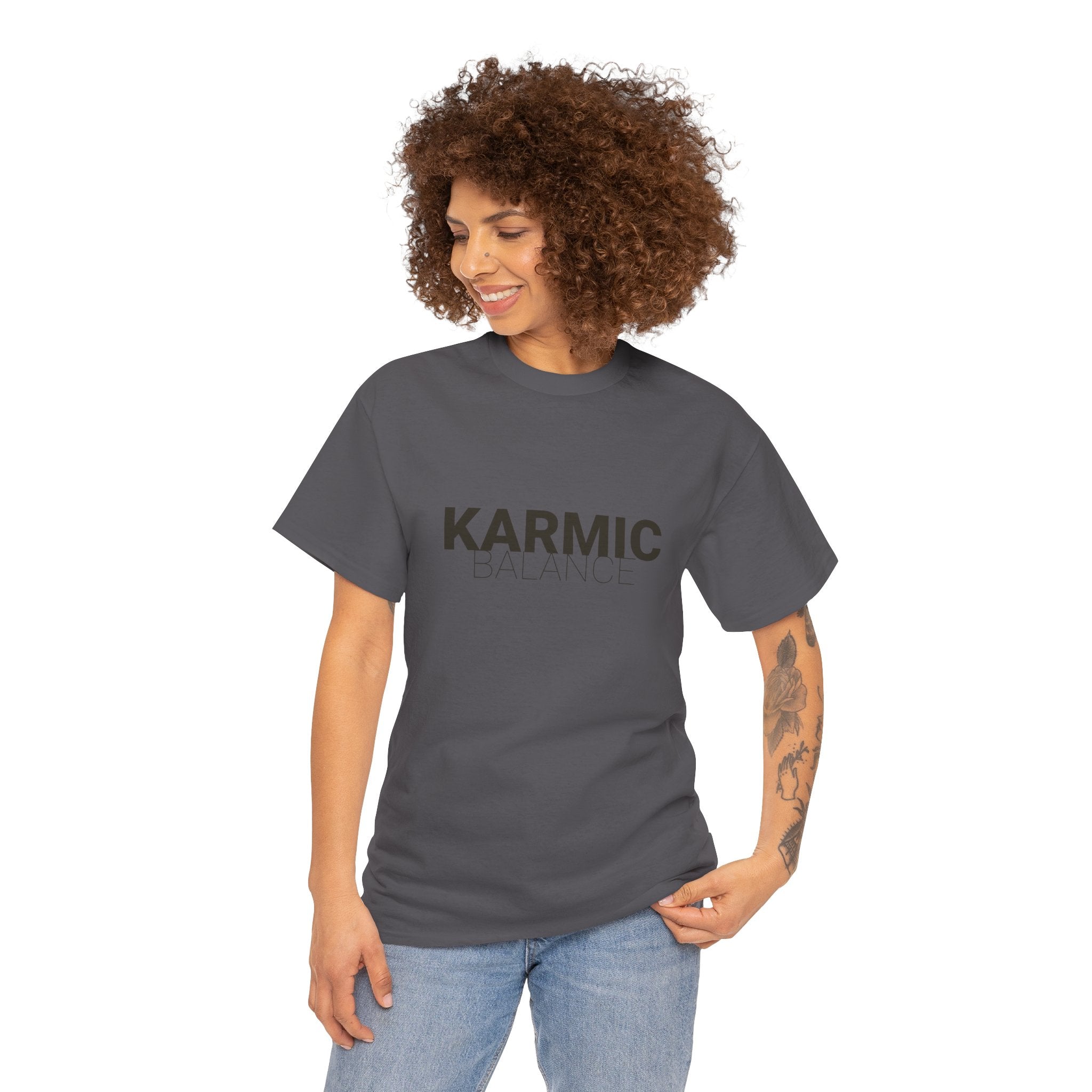 KARMIC Balance Tee — Minimalist Spiritual Graphic T-Shirt