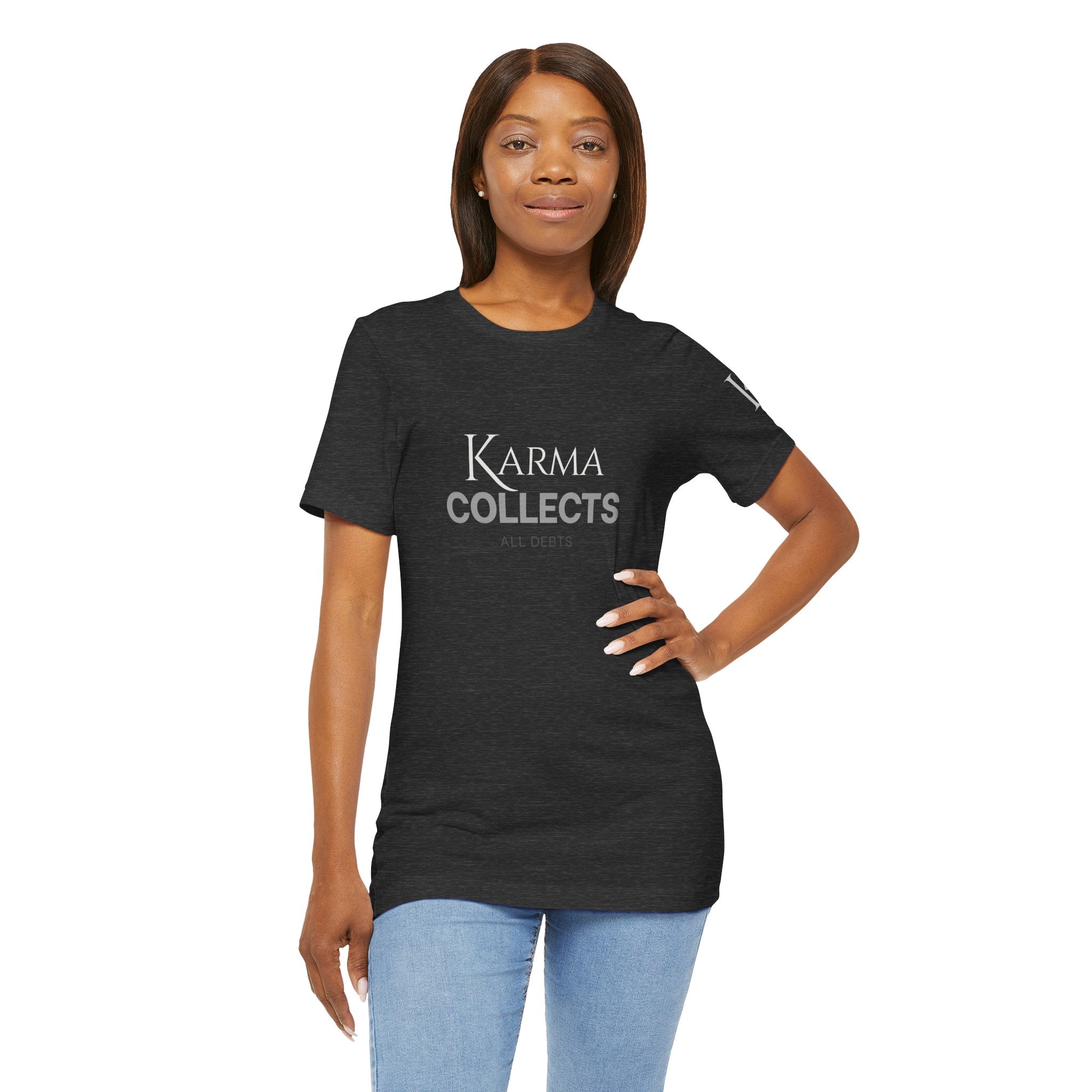 "Karma Collects All Debts" Unisex Tee — Karmarama Graphic T-Shirt