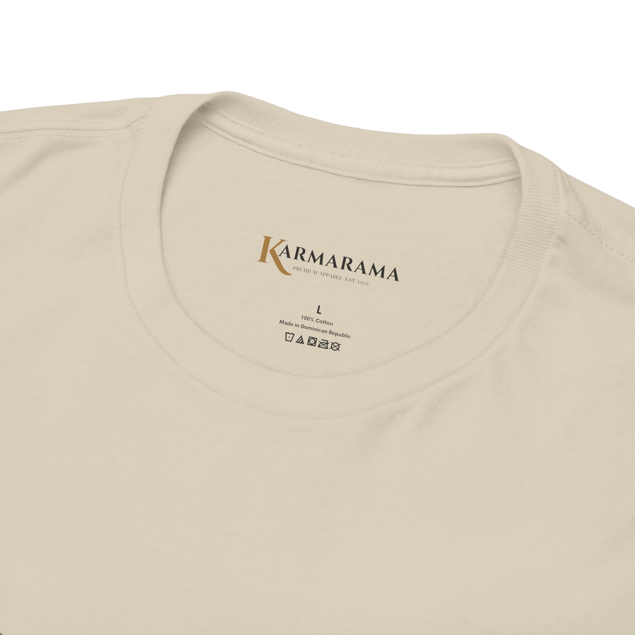 Karma quote "NOTHING IS RANDONM" unisex t-shirt by KARMARAMA. Available in 11 colors and 8 sizes. Premium organic cotton, ethically made. Trust the universe. Nothing is random."