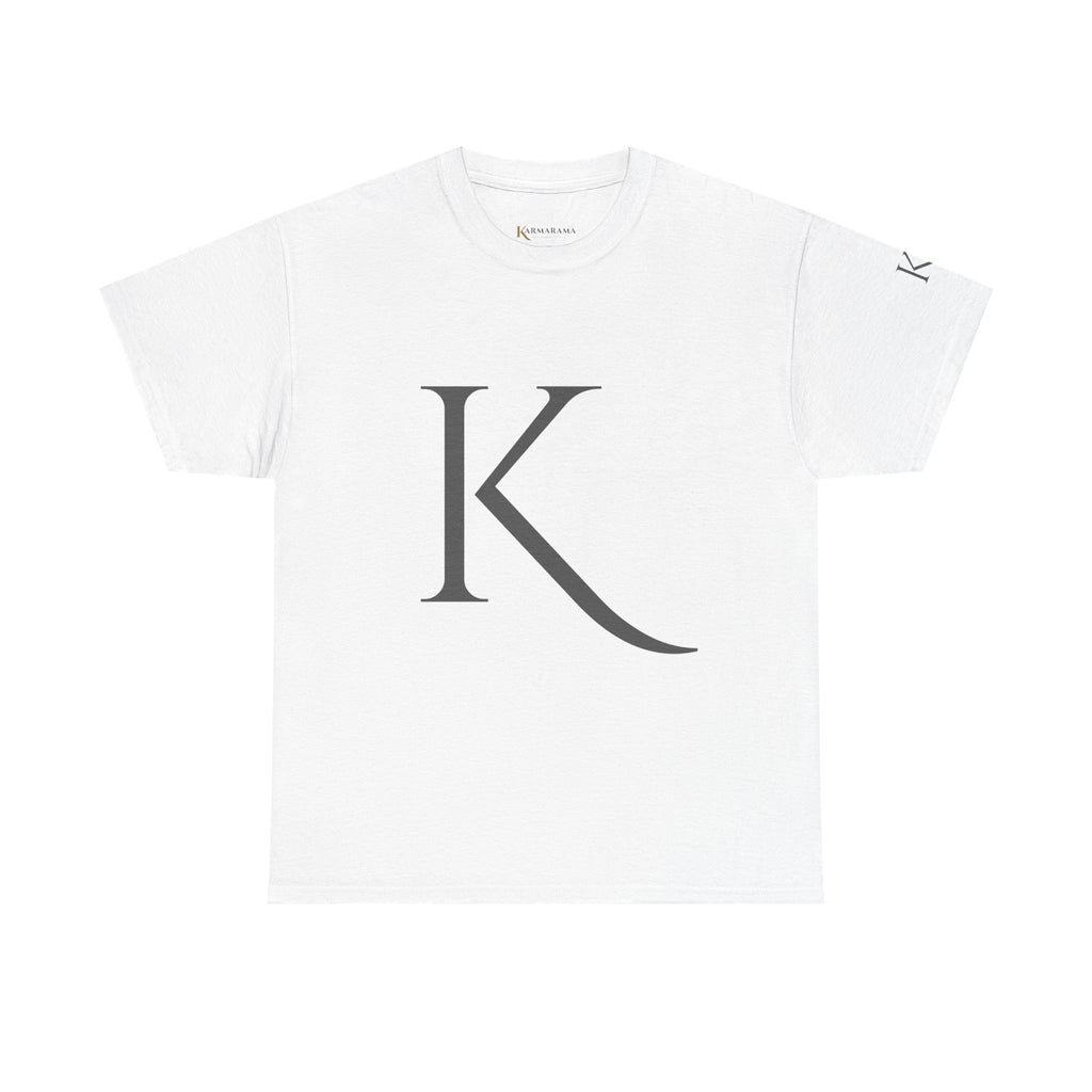 Monogram 'K' Cotton Tee — Minimalist KARMARAMA Logo T-Shirt